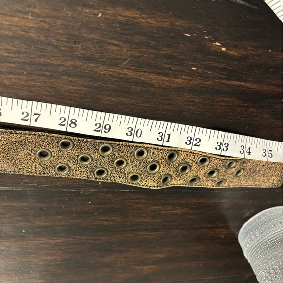 Johnny Farah Handcrafted Distressed Leather Grommet Belt - Solid Brass- medium main image 5
